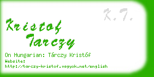 kristof tarczy business card