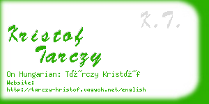 kristof tarczy business card